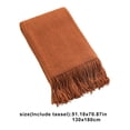 thumbnail image 3 of Knitted Blanket Summer Knitted Woven Blanket Soft And Warm Decorative Blanket With Tassels For BedSofa And Living Room Office Nap Travel Travel Essentials, 3 of 9