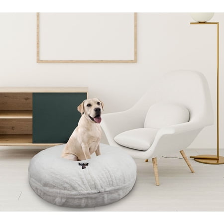 Bessie and Barnie Signature Short Shag Polar Bear Luxury Extra Plush Faux Fur Bagel Pet Bed