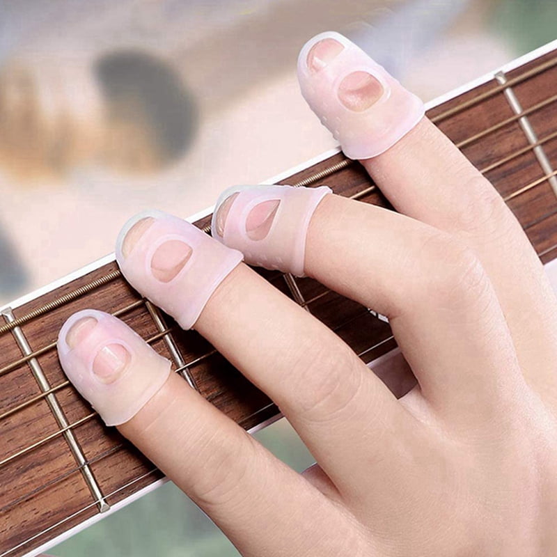 400 Pcs Fingertip Protectors, 5 Sizes Ukulele Finger Caps,for Guitar Ukulele Stringed Instruments