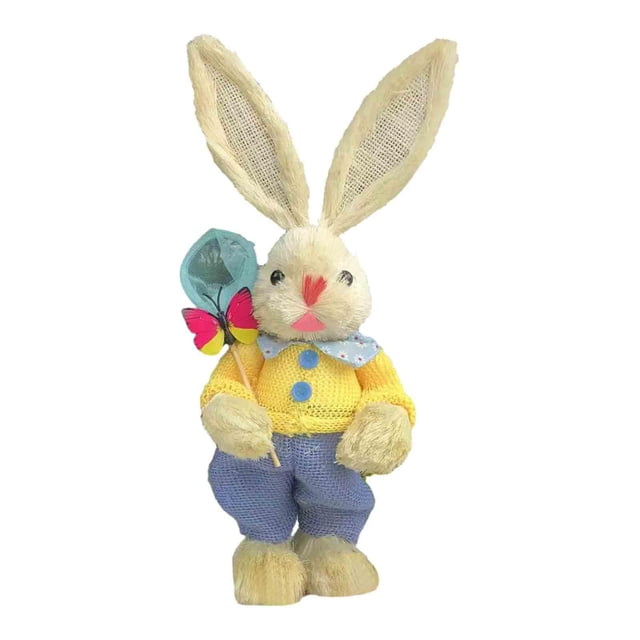 Estatuilla de paja mayimx figura de conejo de Pascua 35 cm