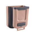thumbnail image 2 of Cubo de basura colgante montable para interiores, creativo, plegable, montado en la puerta para café amarillento, 2 of 3