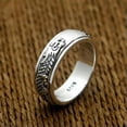 thumbnail image 2 of EOEMY Real Solid 925 Sterling Silver Band Men Women Lucky Carved Turn Dragon Ring, 2 of 6