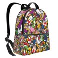 thumbnail image 2 of Lsque Mario Pattern Backpack – School Travel Canvas Daypack with Ergonomic Padded Straps, Multiple Compartments & Leather Handle, 2 of 5