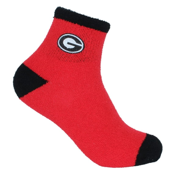 Donegal Bay Chaussettes de Sommeil en Peluche pour Femmes, Cardinal Uni/noir, Taille Unique, sous Licence Officielle NCAA - Équipement pour Ventilateur DB