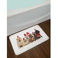 thumbnail image 2 of Dog and Cat Bath Mat, Team of 6 Pets Wearing Santa Hats Panting, Plush Bathroom Decor Mat with Non Slip Backing, 29.5" X 17.5", White Multicolor, by Ambesonne, 2 of 2