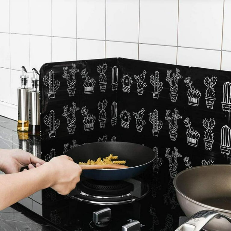 Splatter Shield for Cooking Tall 3 Sided Splatter Guard for Stove Top and  Frying Pan, Anti Grease Splatter Screen for Kitchen Backsplash Wall