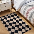 thumbnail image 5 of SUNDEREY 2'x3' Easy Jute Area Rug, Washable Small Front Door Mat Rug for Entryway Non Slip, Modern Geometric Kitchen Mats for Floor, Checkered Indoor Carpet for Living Room Bathroom RV,Black, 5 of 11
