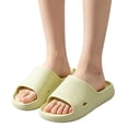 thumbnail image 4 of pwidon Womens Slippers Perforated Hollow Slides One Piece EVA Anti-Odor Massage Insole Bath Pool Walking Sandals Green 38, 4 of 5