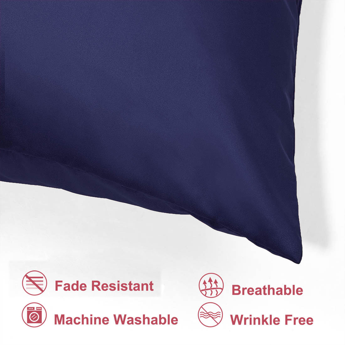 Unique Bargains Set of 4 Silky Satin Pillowcases Pillow Cover Navy Travel