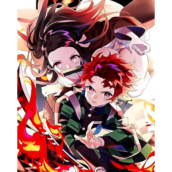 Paint by Numbers Kits for Adults-Anime Demon Slayer- Beginners Digital Oil Paint by Number for Adults Easy Canvas for Home Wall Decoration and Gifts 16X20 inch-
