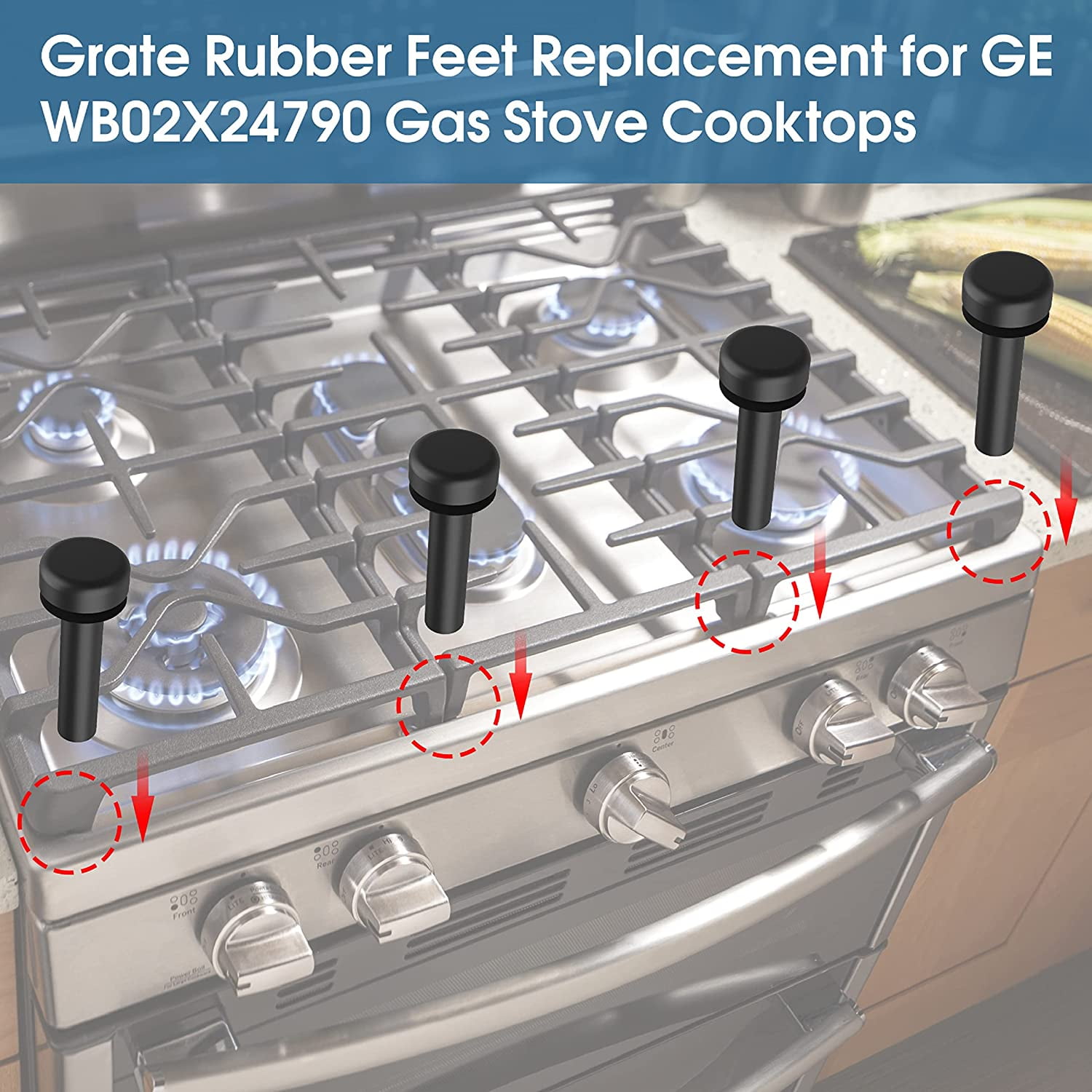 ge gas range rubber feet