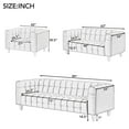 thumbnail image 6 of 42"Modern Dutch Fluff Sofa, Upholstered Sofa with Solid Wood Legs, Buttoned Tufted Backrest, 3-Seater Couch for Living Room, Office, Bedroom. Black., 6 of 6