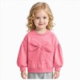 thumbnail image 3 of TOWED22 Little Girls Sweatshirt Cute Toddler Crewneck Long Sleeve Bow Pullover Tops Shirts,4-5Y, 3 of 9