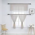 thumbnail image 3 of Sheer Tier Curtains Curtain Sheers Transparent Half Window Curtains Kitchen Tiers Bathroom Small Curtains Cafe Curtains Light Filtering Voile Panels Rod Pocket 1 Panel GREY 132*92cm, 3 of 9