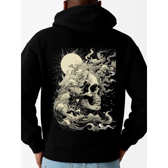 Skull Moon Hoodie sweatshirt mens sweater hoodie black hoodies for autumn and winter Clothing winter Trendy Unisex Shirt Printed tshirts