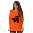 thumbnail image 4 of Vintage Halloween Scaredy Cat Cute Women's Long Sleeve T Shirt Brisco Brands M, 4 of 6