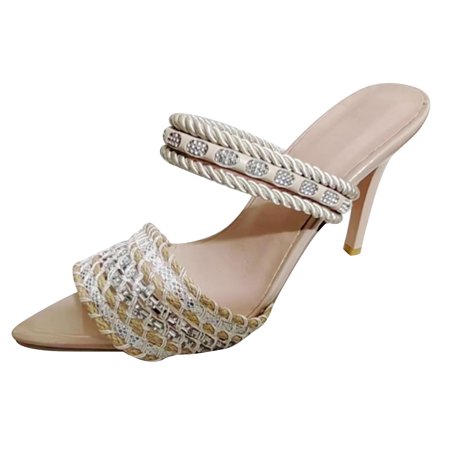 

Summer Saving Clearance! Kukoosong Heels for Women Summer Shoes Rhinestone Pointed Sandals Slim Heels High Heel Sandals Outwear Womens Sandals Pink 40