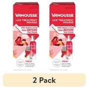 (2 pack) Vamousse Lice Treatment Mousse for Kids & Adults, Kills Super Lice & Eggs in 1 Treatment, 6 oz
