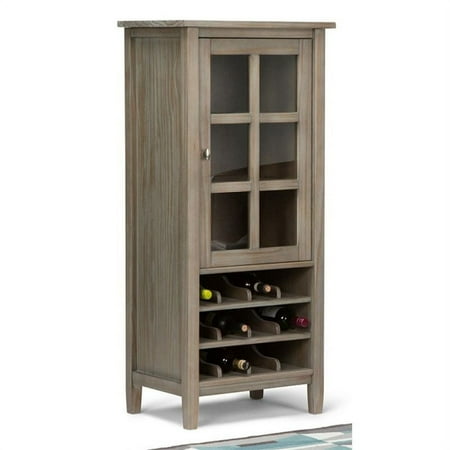 Simpli Home - Warm Shaker High Storage Wine Rack - Distressed Grey