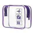 thumbnail image 4 of Bolsa de maquillaje transparente, organizador de maquillaje con cremalleras, bolsa de cosméticos portátil y ligera. Violeta, 4 of 9