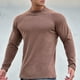 thumbnail image 1 of pstuiky camisas de manga larga para hombre, Blusas casuales de manga larga con cuello redondo y color liso para hombre salir tops xxxl, 1 of 5