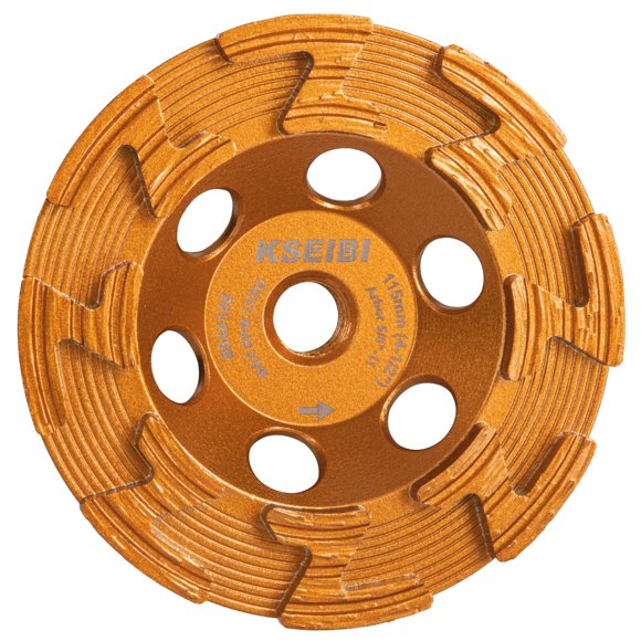 KSEIBI 644146 Surface Grinding Wheels 4-1/2 Inch - Diamond Cup Wheel for Concrete Tools, Angle Grinder Attachments, Extra Coarse Concrete Grinder with Z-Segment and