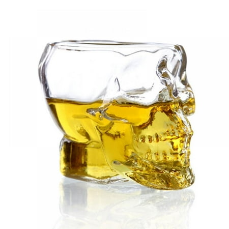 

Skull Shaped Clear Glass Novelty Shot Glasses for Halloween Drinkware Decorative 2.8 Oz
