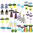 thumbnail image 2 of Pendientes para mujer OVNI acrílico astronauta estrella relámpago gato lindo Hip Hop exageración especial creatividad joyería Arco Iris Dengxun unisex, 2 of 2