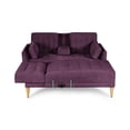 thumbnail image 4 of Sala Modular Reversible Makora Hassan con Memory Foam Color Morado Velvet Respaldo Reclinable de 3 Posiciones con Portavasos, 4 of 10