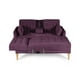 thumbnail image 4 of Sala Modular Reversible Makora Hassan con Memory Foam Color Morado Velvet Respaldo Reclinable de 3 Posiciones con Portavasos, 4 of 10