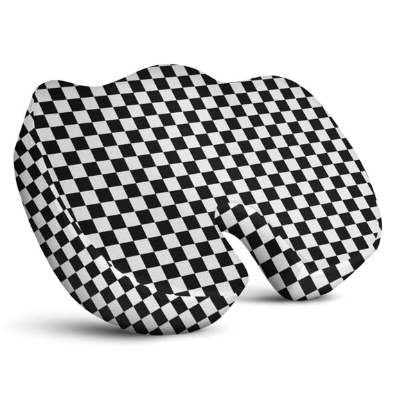 Premium Plaid Pattern Memory Foam Seat Cushion Ergonomic Chair Pad for Office Chair, Car, Airplane & Bleachers Sciatica, Tailbone Hip & Back Pain Relief - Chair Cushion for Long Office Workers.