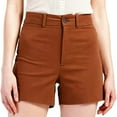 thumbnail image 4 of IROINNID Clearance Chino Shorts for Women Stretch Twill Plus Size Thin Waist Pull On Regular Fit Hiking Shorts Summer With Pockets,Coffee, 4 of 9