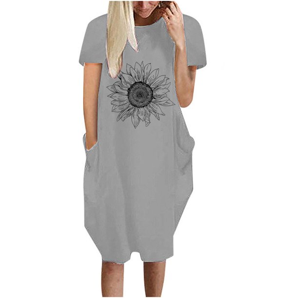 WILLBEST Vestidos Casuales Para Mujer Verano Vestido Informal Con Estampado Floral Para Mujer, Ropa De Verano Cómoda Y Elegante Para Uso Diario 2706