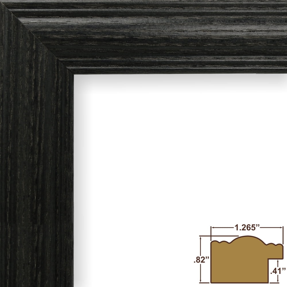 Craig Frames Wiltshire 440, 22x28 inch Black Picture Frame Matted for an 18x24 Photo