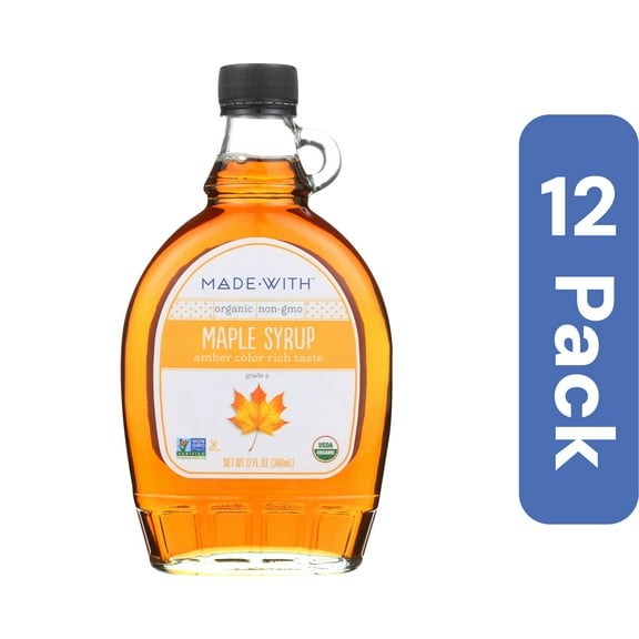 Made With Organic Grade A Amber Maple Syrup 12 fl oz (Pack Of 12)