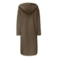 thumbnail image 6 of Womens Winter 2024 Long Sleeve Solid Front Open Hooded Cardigan Jacket Jacket With Pockets Womens Coat Hoodie 5x Rain Coat Women Coats Winter Heavy Jackets plus Fashion for Women plus Size Outwear for, 6 of 6