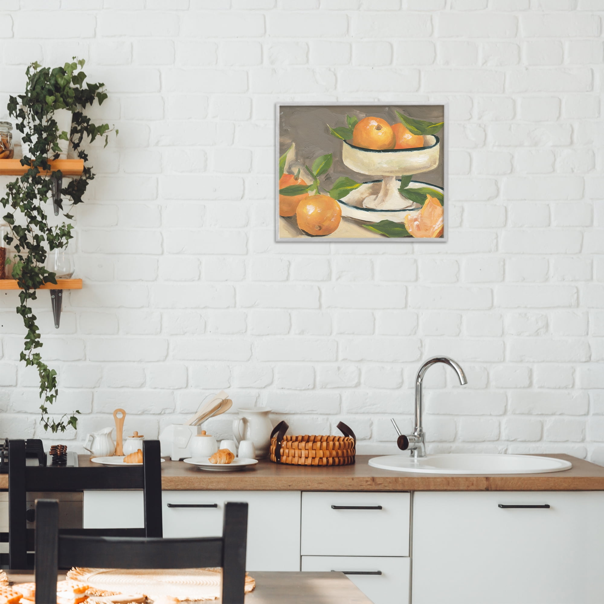 Stupell Industries Citrus In Stillness Gray Framed Giclee Art, design by Melissa Wang