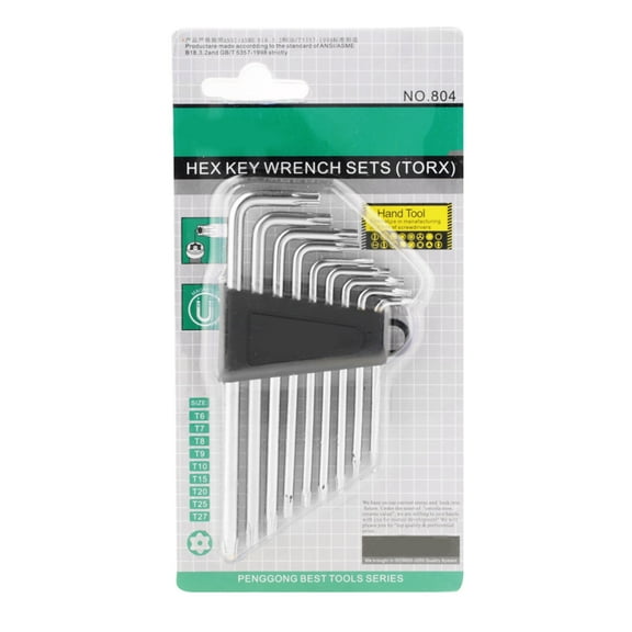 Conveniently Star Key 9pcs Small Security Star Hex Universal L Shape Wrench Key Set Hand Tools