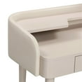 thumbnail image 4 of Pemberly Row Transitional Vegan Leather & Wood Vanity Desk in Taupe, 4 of 10