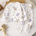 thumbnail image 2 of Gibobby Baby Boys Pajamas Boys Pajama Sets Soft Long Sleeve Fall Winter Sleepwear Sets 1t 2t 3t 4t 5t 6t Toddler Boys Clothes Toddler Boys Clothes,Purple,Size 0-9 Months, 2 of 5