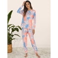 thumbnail image 4 of Pijama de mujer para el hogar, otoño e invierno, pantalones de manga larga con efecto tie-dye, 4 of 5
