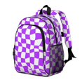 thumbnail image 2 of Purple and White Wavy Checkered Pattern Backpack for School, Cute School Bag with Adjustable Shoulder Straps and Padded Back, 15"x11.42"x5.5", 2 of 5