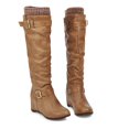 thumbnail image 5 of B91xZ Combat Boots Womens Winter Lace up Mid Calf Military Combat Boots,Yellow 8, 5 of 5