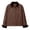Brown, variant on Twill Cropped Jackets for Women, Button Down Lapel Collar Rolled Long Sleeve, Fall Stylish Relaxed Fit Casual Barn Jacket S-3XL
