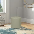 thumbnail image 4 of Adeco  Round Ottoman Upholstered Tufted Faux Leather Footrest Grey Casual,Americana, 4 of 6