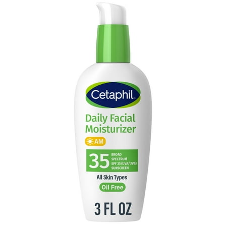 Cetaphil Daily Facial Moisturizer Lotion for Dry, Oily or Combination Sensitive Skin Care, Broad Spectrum SPF 35, 3 Fl Oz,