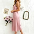 thumbnail image 5 of XuJwPNcy Satin Nightgowns for Women Sleeveless Spaghetti Strap Sleep Dress V Neck Long Nightwear Summer Comfy Sleepwear, 5 of 7