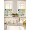 thumbnail image 5 of Forsythia Flowers 2 Panel Kitchen Curtains for Small Windows, Spring Yellow Floral Hummingbird Blue Plaid Bathroom Tier Curtain, Short Window Treatment for Bedroom/Living Room 55"x24", 5 of 6