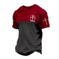 thumbnail image 3 of Jesus Cross T Shirts for Men Faith Christian Tees Short Sleeve Breathable Basic Tops Relaxed Fit Black XXL, 3 of 4