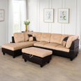 thumbnail image 5 of PonLiving Sectional Sofa, 3 Piece Living Room Couch with Storage Ottoman, Left Facing Chaise, Beige, 5 of 8